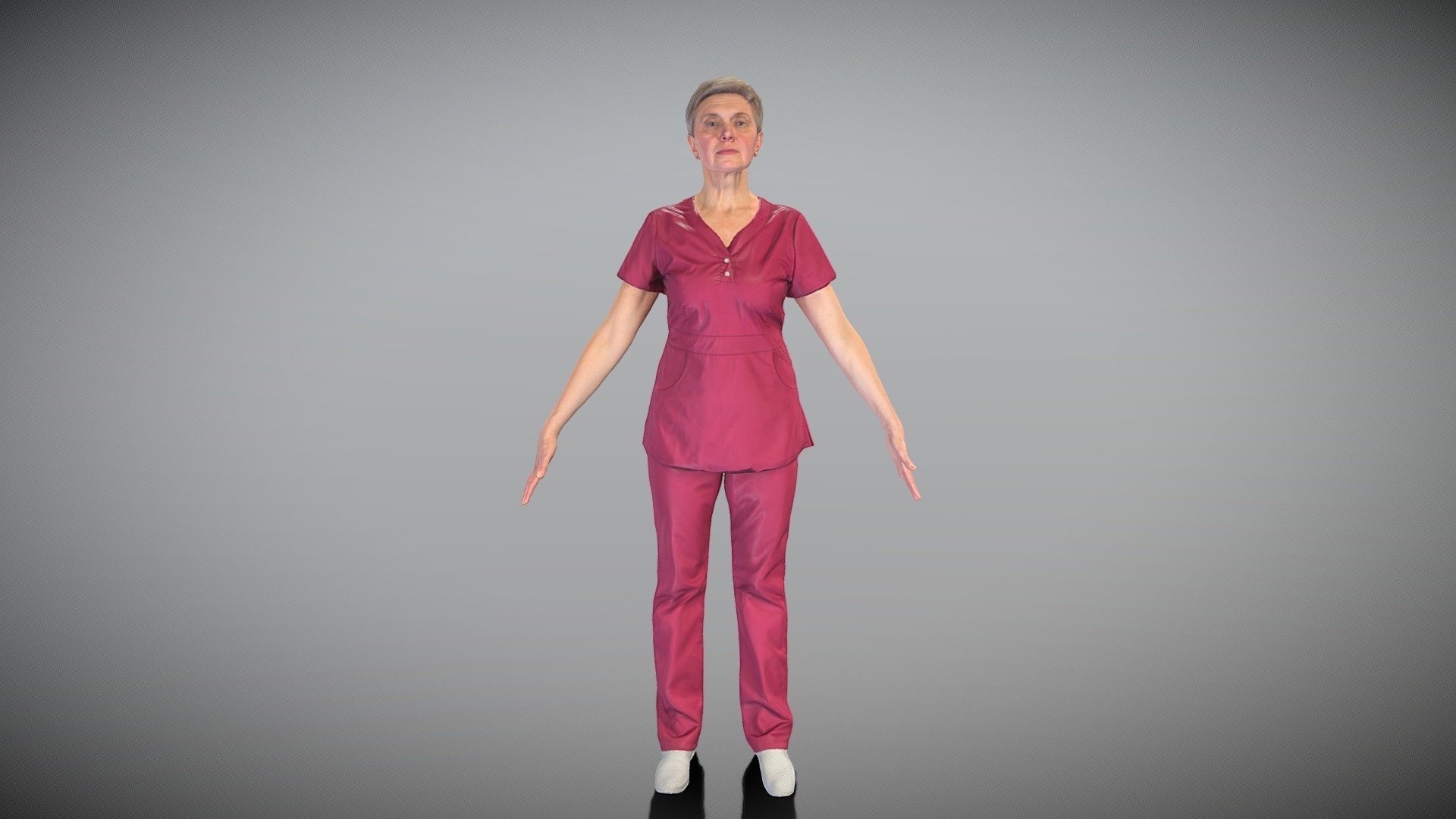 This is a true human size and detailed model of a beautiful woman of Caucasian appearance dressed in medical uniform. The model is captured in the A-pose with mesh ready for rigging and animation in all most usable 3d software. The product is ready both for immediate use in architectural visualisations, or further render and detailed sculpting in Zbrush.

Technical specifications:




digital double scan model

low-poly model

high-poly model (.ztl tool with 5-6 subdivisions) clean and retopologized automatically via ZRemesher

fully quad topology

sufficiently clean

edge Loops based

ready for subdivision

8K texture color map

non-overlapping UV map

ready for animation

PBR textures 8K resolution: Normal, Displacement, Albedo maps

Download package includes a Cinema 4D project file with Redshift shader, OBJ, FBX, STL files, which are applicable for 3ds Max, Maya, Unreal Engine, Unity, Blender, etc.

3D EVERYTHING

Stand with Ukraine! - Nurse in pink uniform ready for animation 447 - Buy Royalty Free 3D model by deep3dstudio 3d model