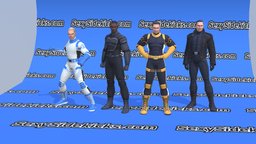 The Superhero Construction Kit Modern Males1-4 batman, superhero, wolverine, american, captain, unity, low, poly, model, animated, wolf