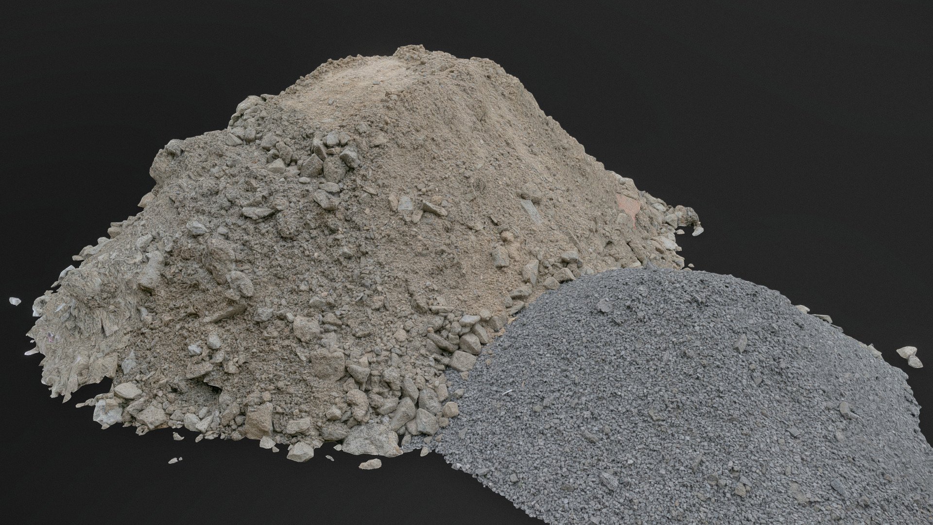 Construction yellow sand and fine gravel stone paving heap pile mound of building pavement construction material small stones pebble of quartz

photogrammetry scan (180x36mp), 4x8k textures + hd normals - Two construction material piles - Buy Royalty Free 3D model by matousekfoto 3d model