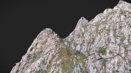 Mountain Peak Cliff PBR Scan face, landscape, formation, detail, mountain, epic, big, huge, sharp, cliff, color, boulder, realistic, real, path, large, 8k, peak, realisim, photoscan, photogrammetry, 3d, blender, scan
