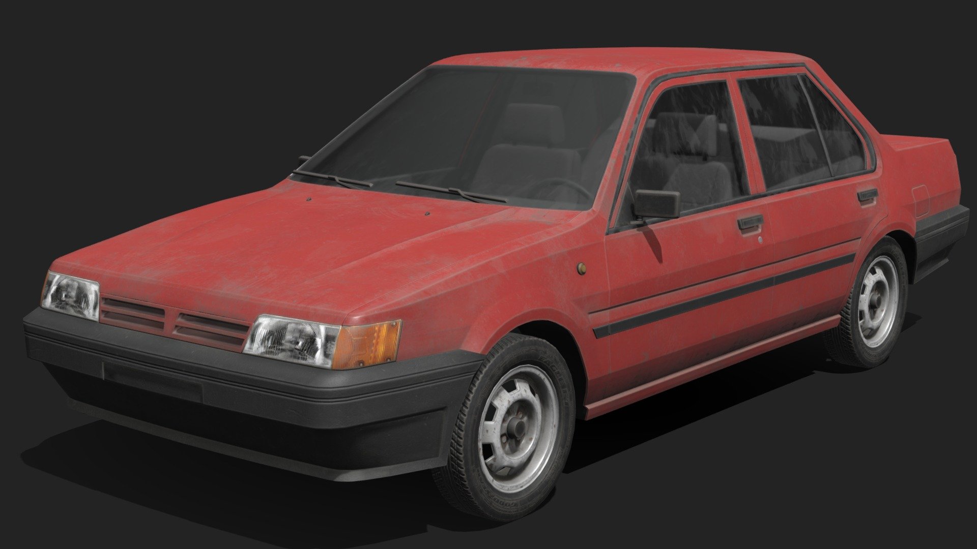 3D low poly model of a European car made specifically for the Road To Vostok project - Nissan - Sunny N13 - 3D model by sMoKi (@SevKa) 3d model
