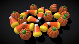 Halloween Candy Corn and Pumpkins food, cute, orange, white, other, store, candy, goods, yellow, sweet, sweets, miscellaneous, pumpkins, trick, candies, tricks, gummy, treats, shop, halloween