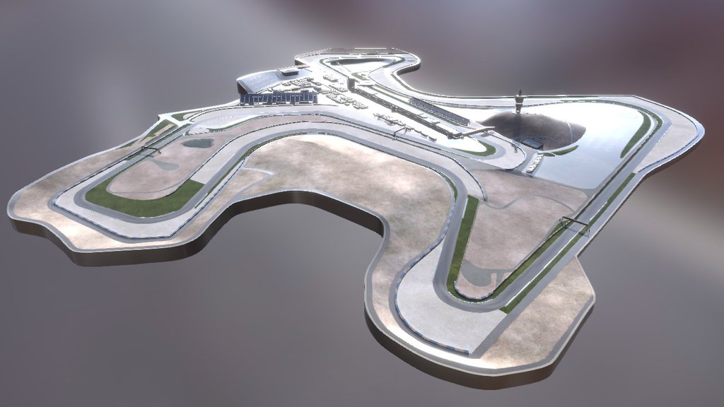 I made 18 Track of the MotoGP to use live studio VIZRT (Augmented Reality studio VIZRT) Modelling, Texturing, Lighting &amp; Texture Baking. TEXTURE ARE RESIZED AND COMPRESSED FOR PREVIEW PURPOSE - MotoGp Jerez Track - 3D model by antoniopepe 3d model