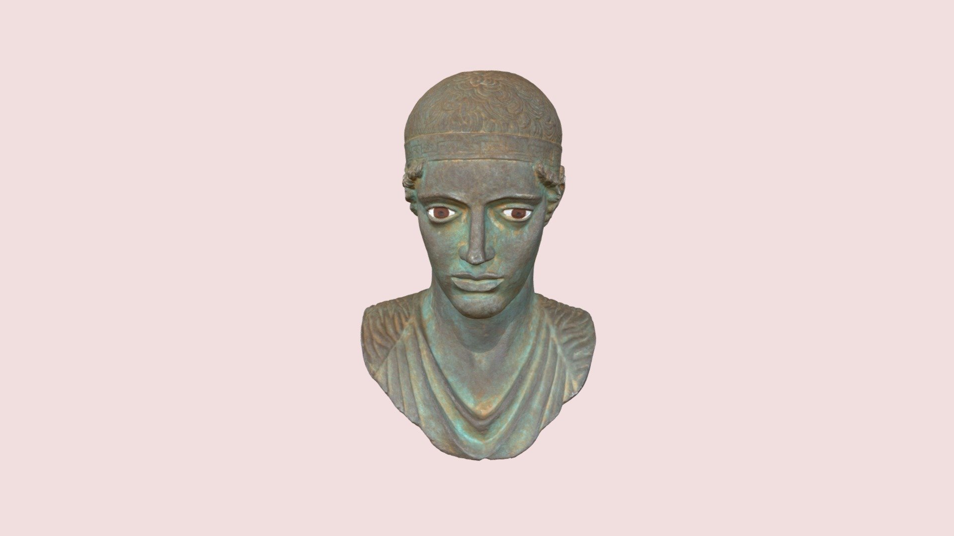 The Charioteer of Delphi, also known as Heniokhos (Greek: Ηνίοχος, the rein-holder), is one of the best-known statues surviving from Ancient Greece, and is considered one of the finest examples of ancient bronze sculptures 3d model