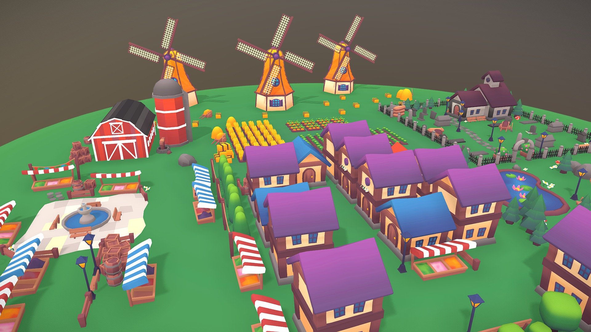 Made this town / village asset pack set for an unsuccessful game prototype
https://imwolfgang.itch.io/picture-cross-towns

Totally free to download in the hope you can get good use out of them than I did! - Village / Town Assets - Download Free 3D model by imwolfgang 3d model