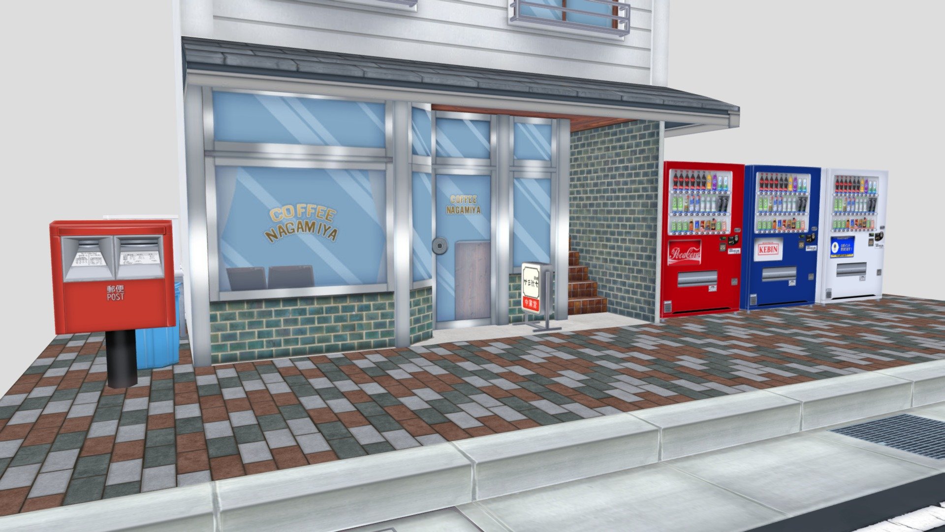 数年前にゲーム用に作成した喫茶店です。
mayaとPhotoshopを使用して作成しました。

This is a coffee shop I created for a game a few years ago.
It was created using maya and Photoshop 3d model