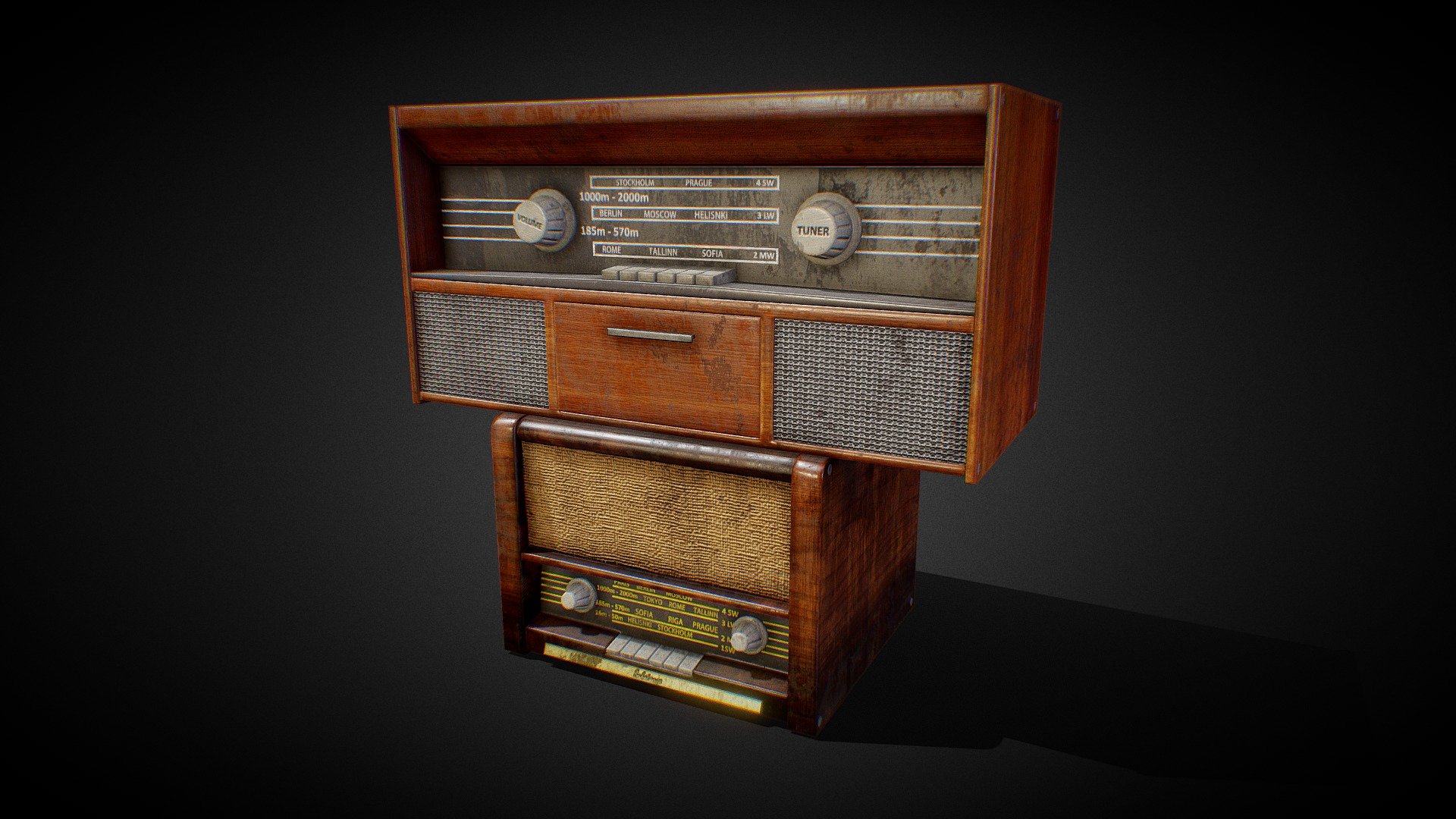A low poly asset of a radio I made long time ago as a personal project - Retro Radio - 3D model by dmit56 3d model