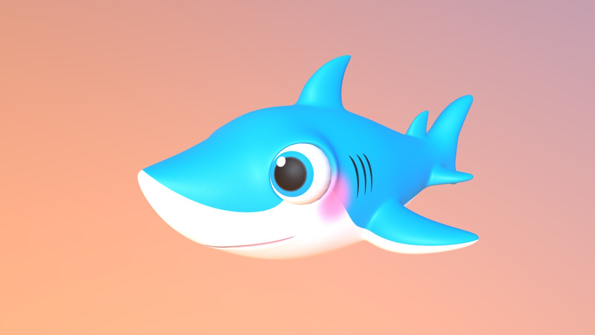 cartoon - Shark - 3D model by hoangyenbk2610 3d model