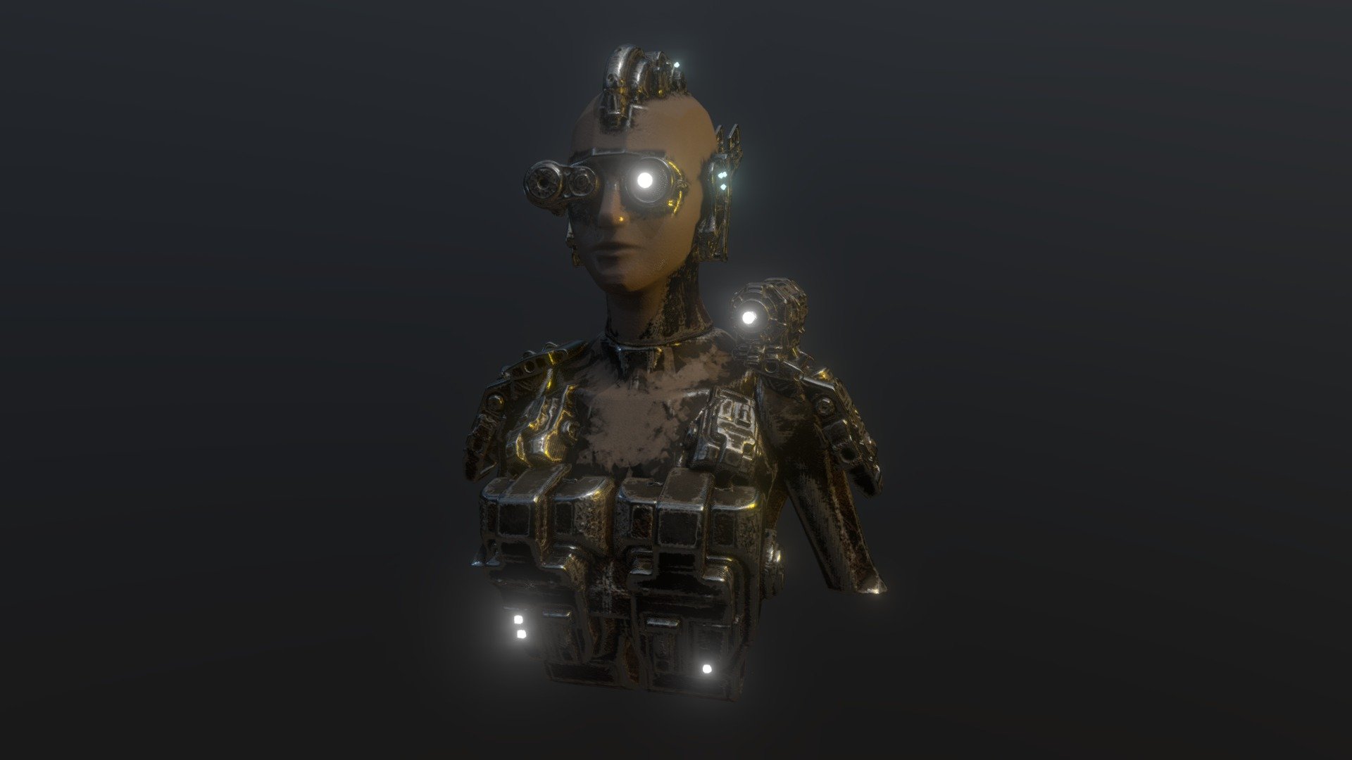 Another model for the #OculusKitbashChallenge 

This time a female with robot parts. Very fashionable.

Created with Oculus Medium and textured with Substance Painter 3d model