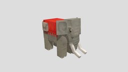 Minecraft style Elephant elephant, mob, minecraft, pixel