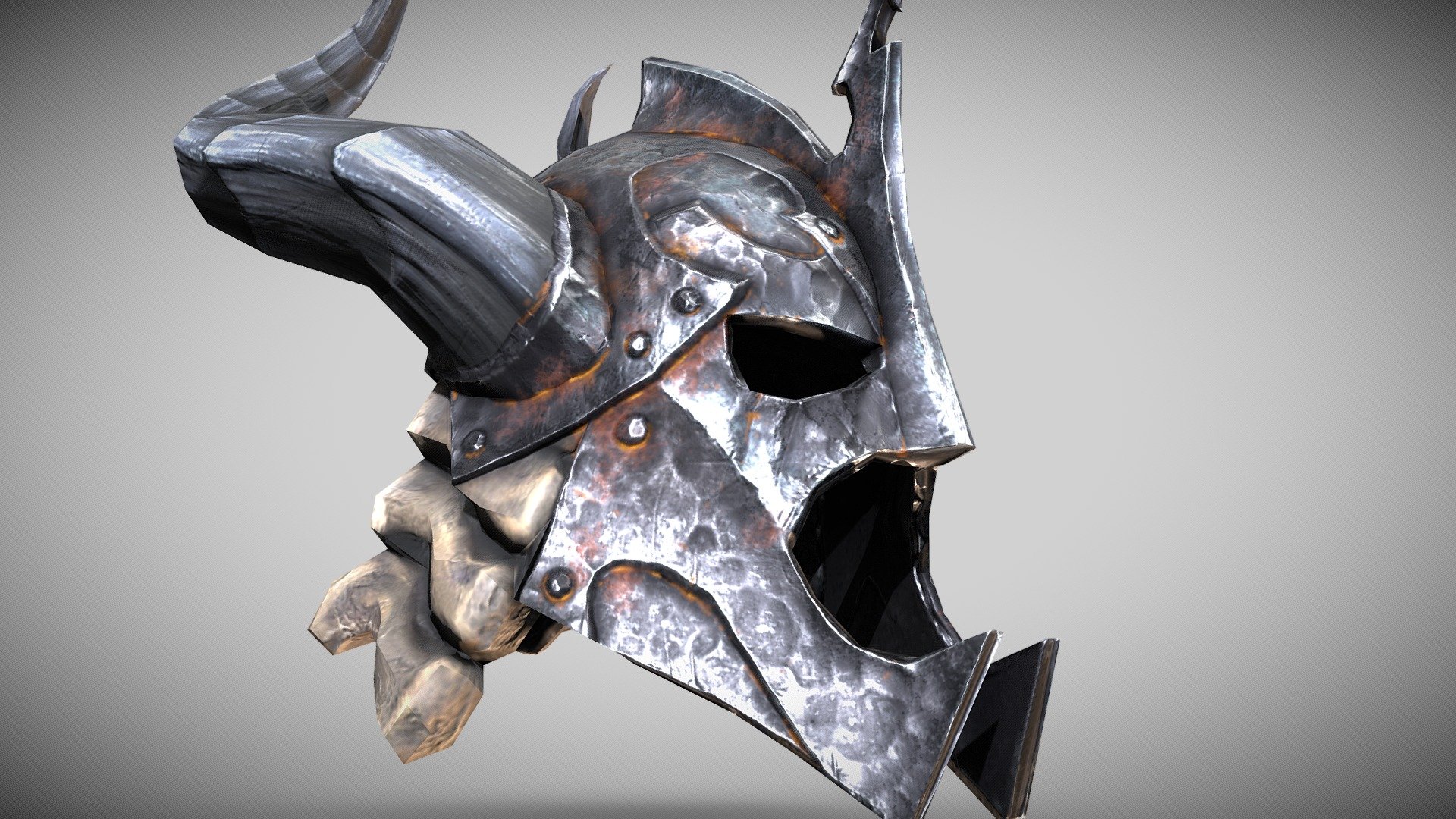 Here's a closer look at the Dragonbone Helm from the game Skyrim.  What I loved most about the concept art was the the combination of white (yellowed) bone and black metal, especially in the face.  Enjoy! - Skyrim - The Dragonbone Helm - 3D model by jonahlobe 3d model