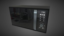 Microwave archviz, microwave, appliance, metal, kitchen, microwave-oven, interior