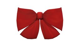 Simple Red Bow hair, red, cute, bow, gift, tie, accessory, fabric, wrapping, pbr, low, poly, decoration, simple