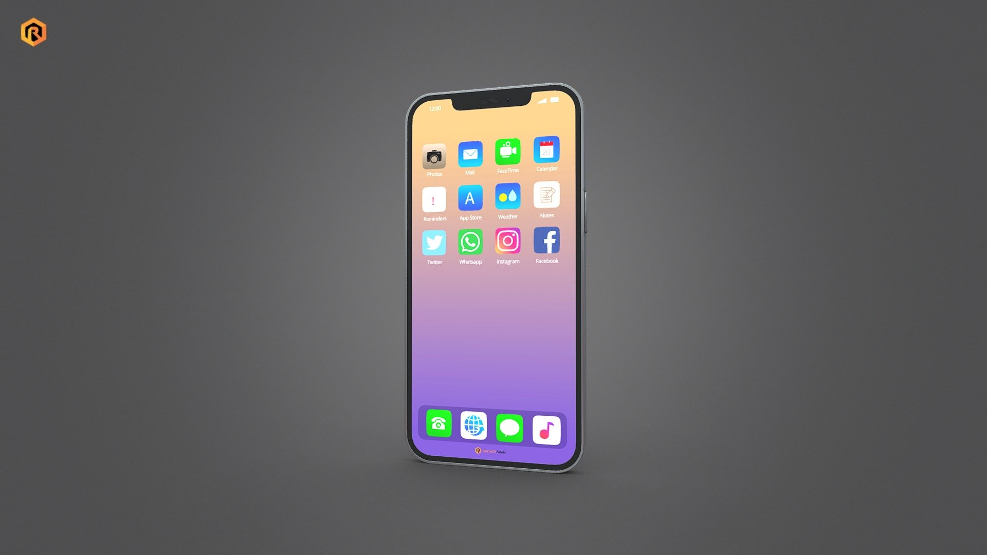 Low-poly PBR 3D model of Mobile Phone. This model is based on Apple iPhone but some small differences can be found.
This object is best for use in games and other VR/AR, real-time applications such as Unity or Unreal Engine.
It can also be rendered in Blender (ex Cycles) or Vray as the model is equipped with all required PBR textures.

Technical details:




3 PBR textures sets (Main Body, Emission and Alpha) 

4994 Triangles

4720  Vertices

Model is one mesh

Lot of additional file formats included (Blender, Unity, Unreal 4, Maya etc.)   

PBR texture sets details:




4096 Main Body texture set (Albedo, Metallic/Roughness, Normal, AO)

2048 Emission texture set (Albedo, Metallic/Roughness, Normal, AO)

2048 Alpha texture set (Albedo, Metallic/Roughness, Normal)

More file formats are available in additional zip file on product page.

Please feel free to contact me if you have any questions or need any support for this asset.

Support e-mail: support@rescue3d.com - Apple iPhone based mobile phone - Download Free 3D model by Rescue3D Assets (@rescue3d) 3d model