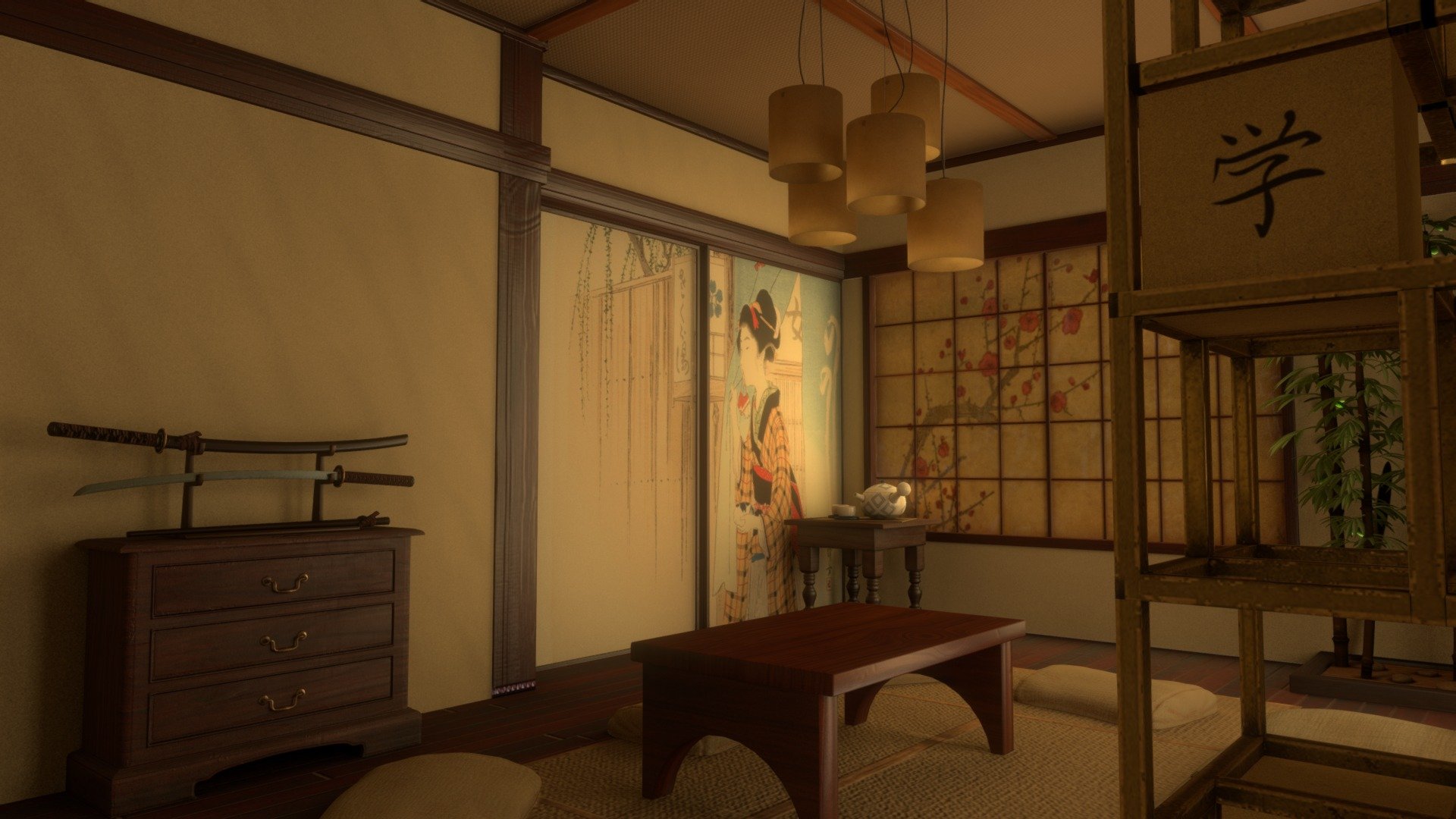 https://www.artstation.com/seba_vs - Washitsu Room - 3D model by sebavs 3d model