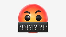 Emoji 078 Angry with mouth covered mouth, face, symbol, angry, chat, with, sign, eyes, head, facial, mood, emoticon, expression, covered, emotion, emoji, smiley, 3d, pbr, funny