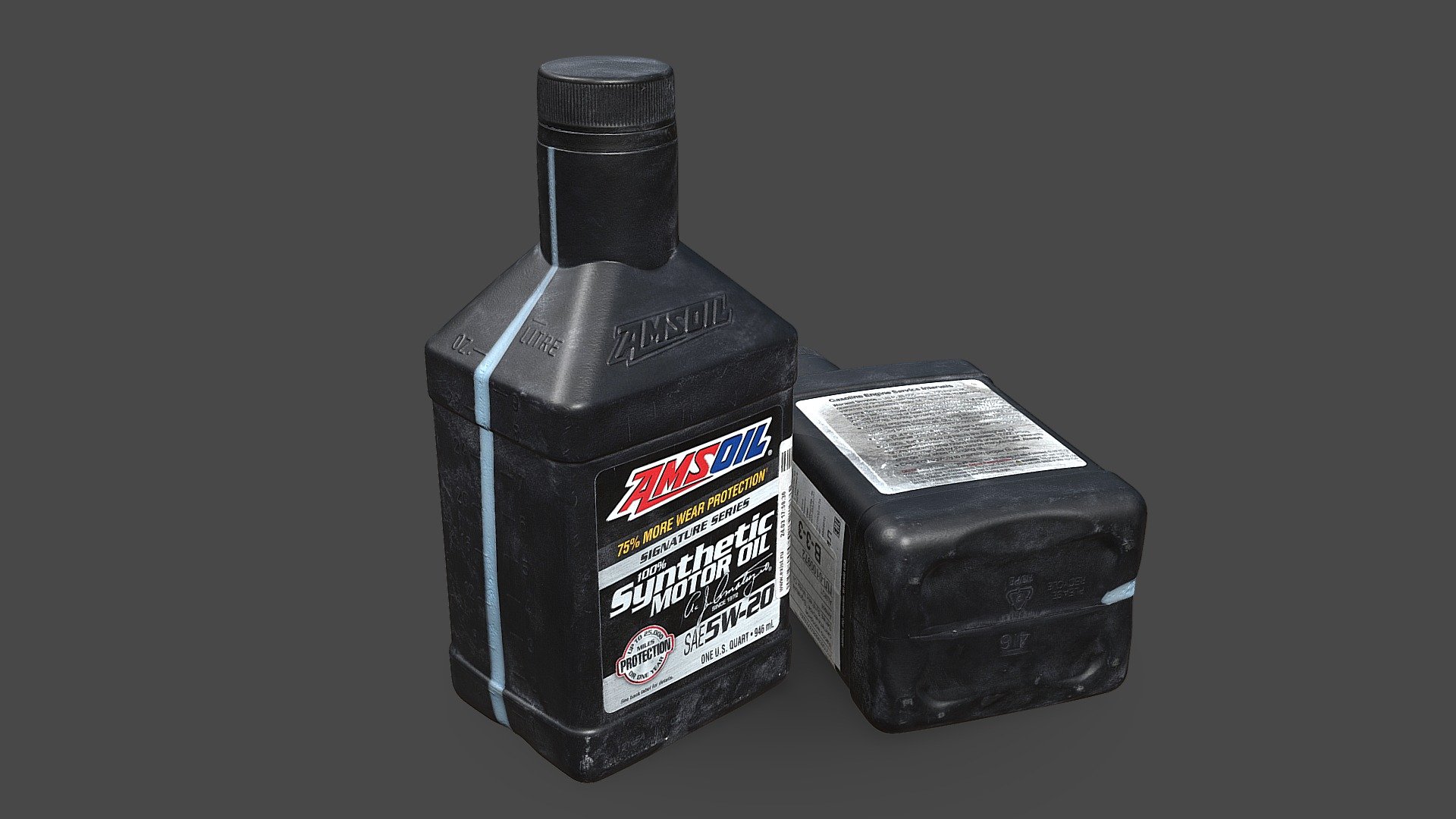 Motor Oil Bottle 3d model photogrammetry scan - Motor Oil Bottle - 3D model by kanistra 3d model