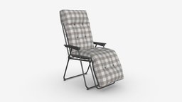 Argos Metal Folding Sun Lounger bed, armchair, chaise, travel, sunbed, resort, outdoor, rest, beach, fabric, recliner, argos, relax, vacation, lounger, 3d, pbr, chair