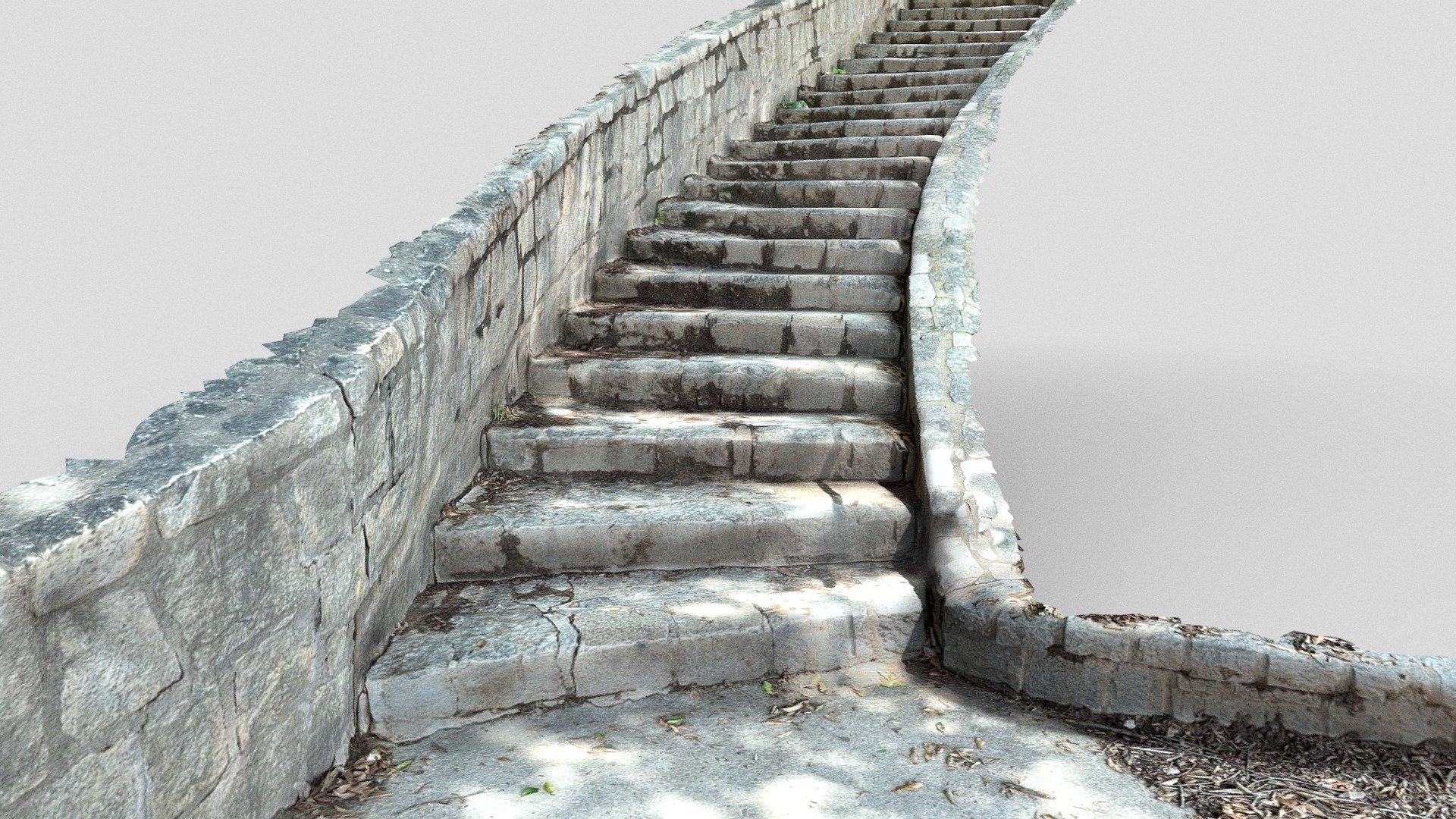 3D scan of Stone stair in park. Ready for your landscape models in UE5 lumen and nanite 3d model