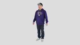 Full Body Scan body, cap, pose, 3d-scan, shoes, jeans, clothed, hoodie, full-body, scan, man, human, male, 3d-character, person