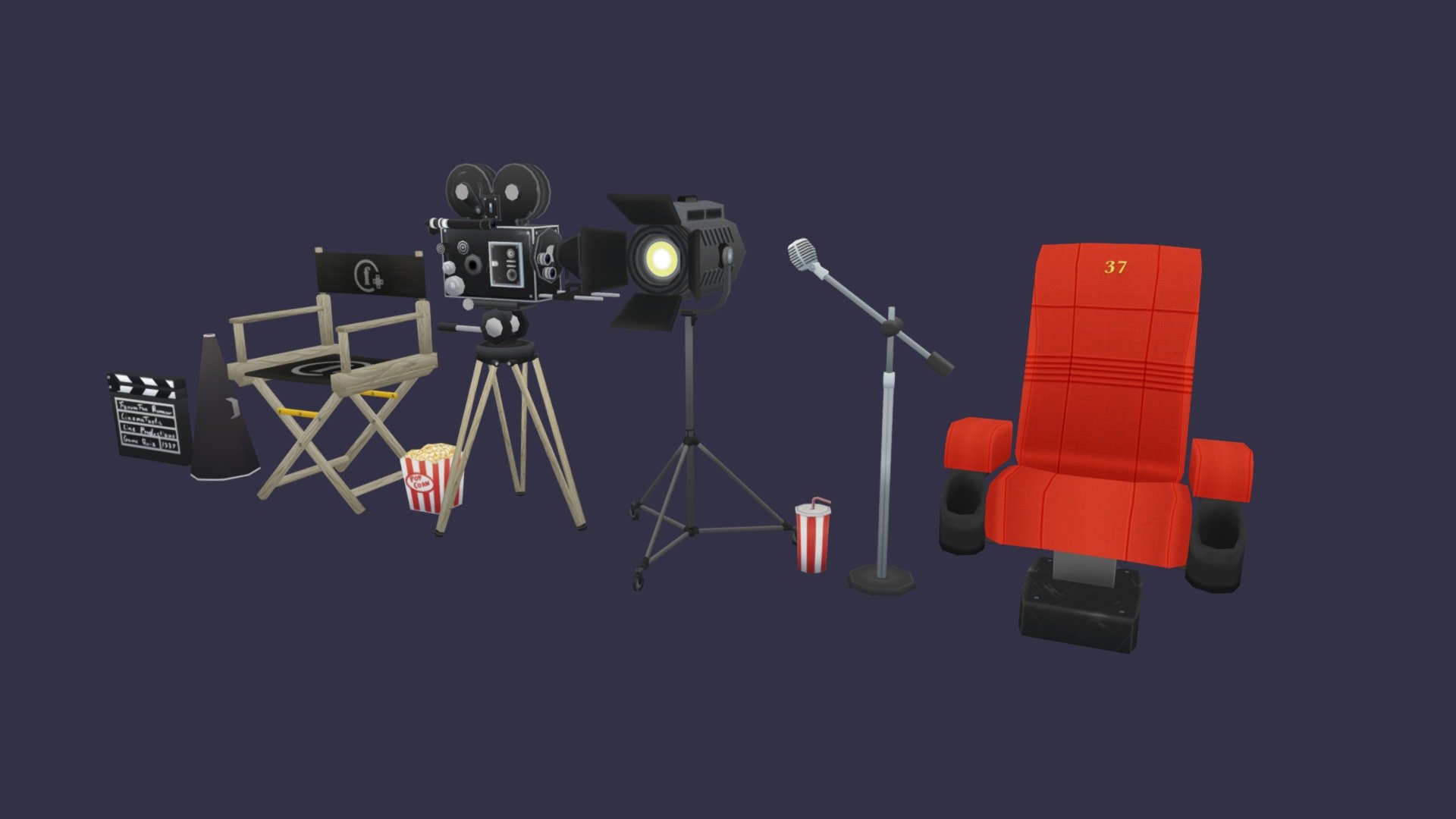 A collection of assets I made for a game at Cinemataztic 3d model