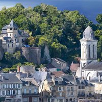 Montignac in Périgord (partial view) dordogne, gerpho, lascaux, montignac, perigord, vezere, prehistoric, church