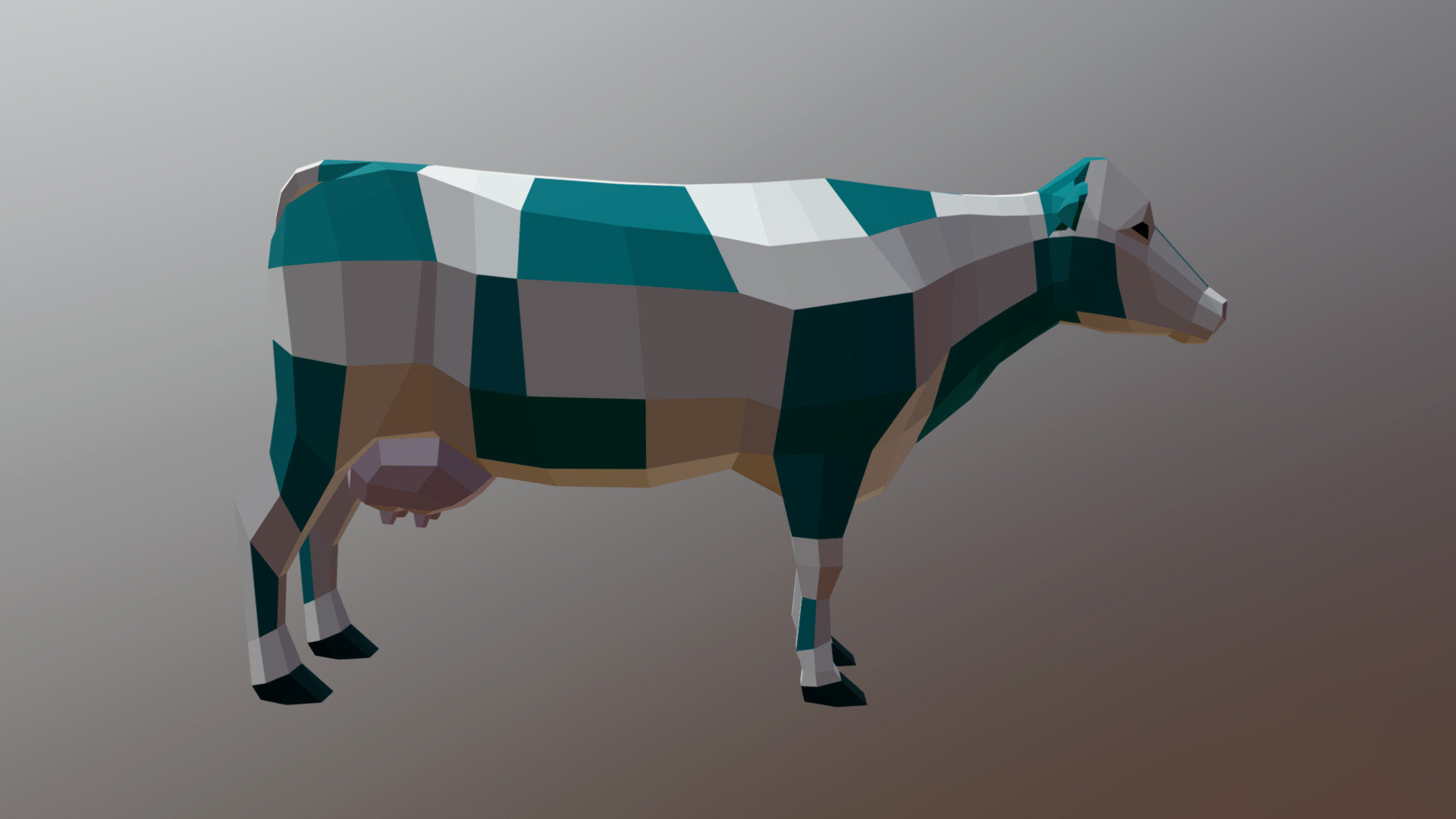 Low poly cow created in Blender for the &ldquo;Milky time