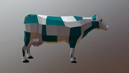 Low-poly cow cow, pose, rest, low-poly, blender, animal, rigged