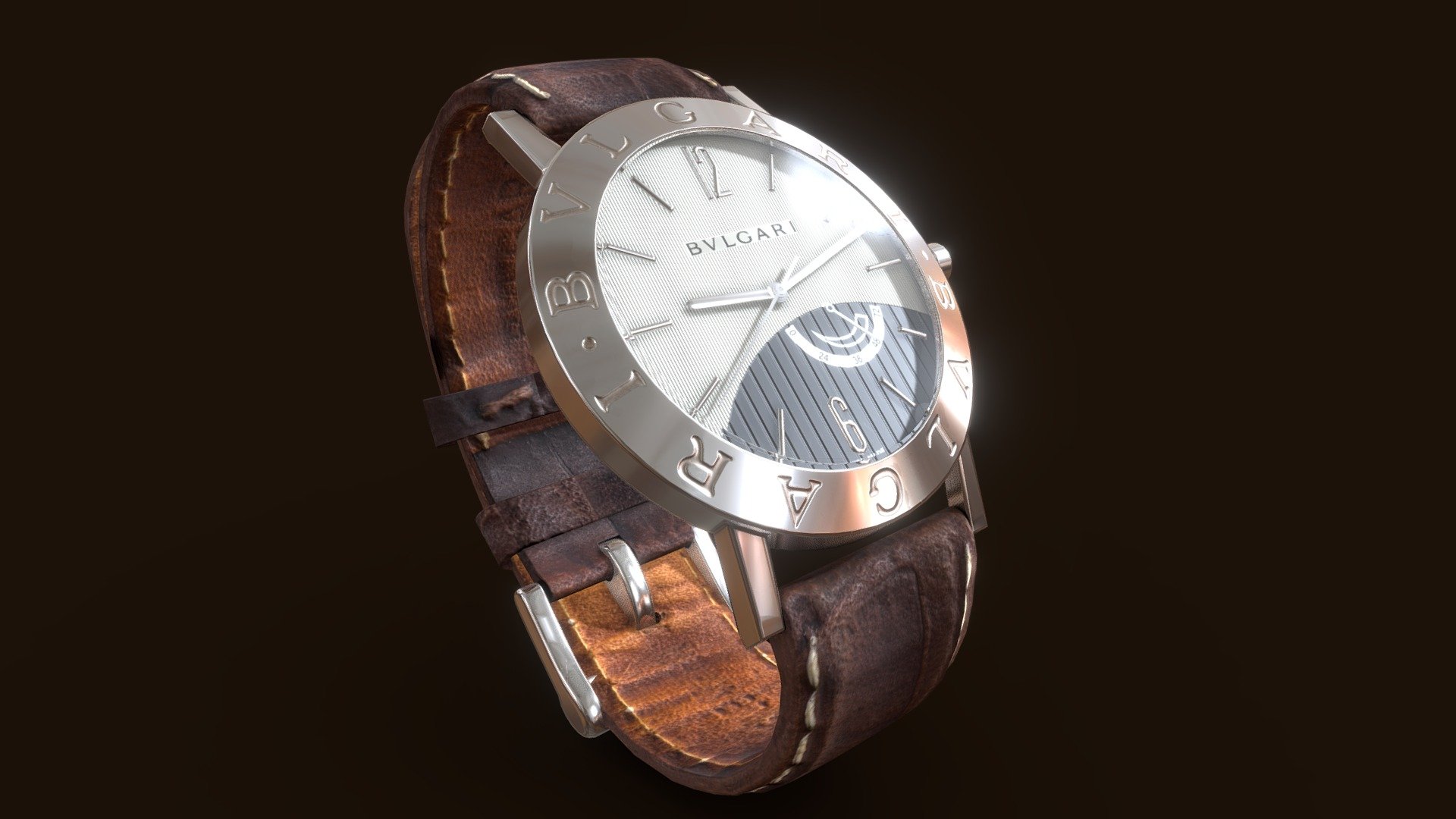 Wrist watch - Bvlgari Armbanduhr (Armbansur) - Wrist watch - Bvlgari Armbanduhr - 3D model by David Young (@David_Young) 3d model
