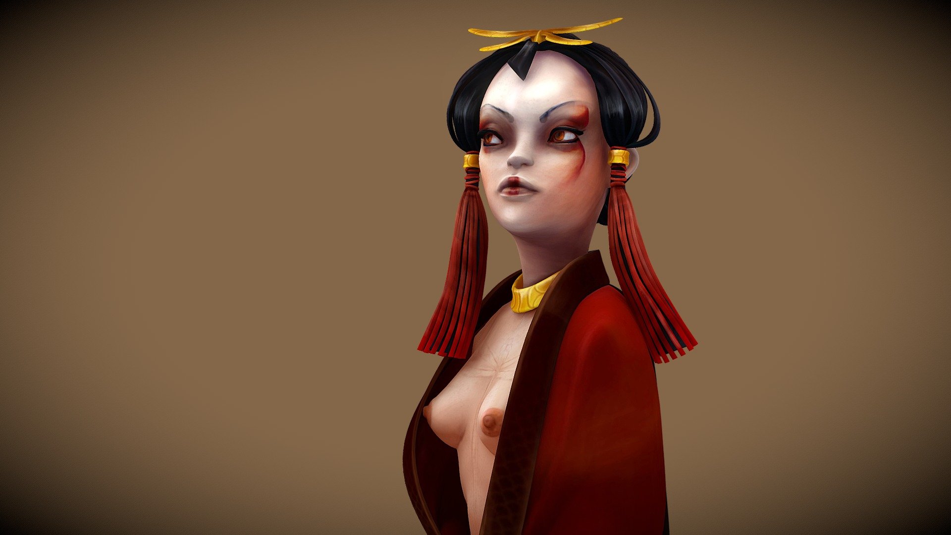 My entry for the #3dBustChallenge by Yekaterina Bourykina.
I wanted to create an evil geisha character. Based on my own concept. I used zbrush sculpt as base. Painted in Substance Painter - Dragonfly Queen - 3D model by weronika.p (@weronika.p77) 3d model