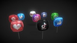 Social Media Balloons like, media, youtube, twitter, balloons, social, ballon, webs, animation