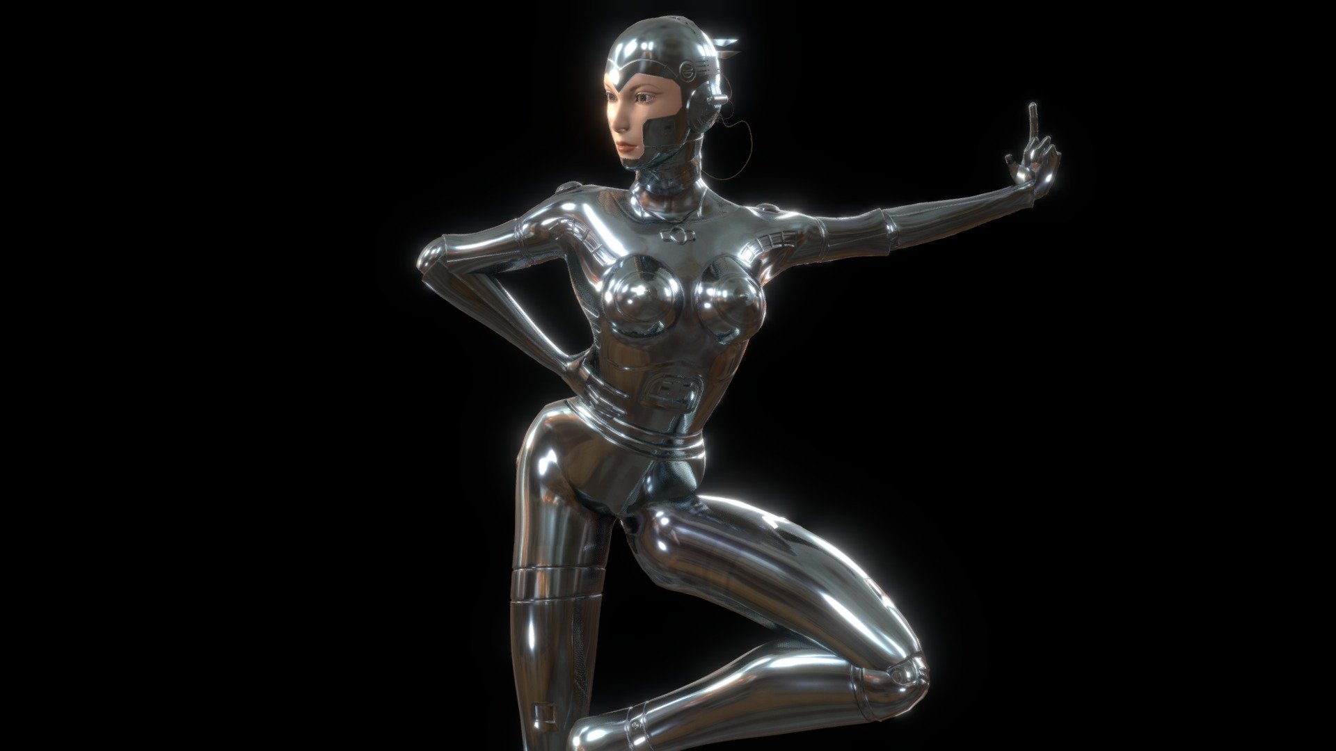 Female_Robot - Pose03 - 3D model by EdgyCG (@danielp) 3d model
