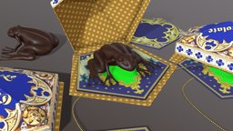 Chocolate Frog Box and Card (100% Croakoa) and, hp, card, prop, frog, candy, harry, chocolate, collectible, box, potter, witches, wizards, hogwarts, famous, fictional, croakoa