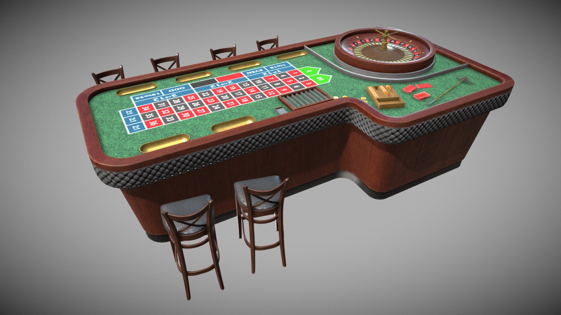 PBR Specular/Glossiness - One Object is One Material 2k - Casino Roulette - Buy Royalty Free 3D model by Francesco Coldesina (@topfrank2013) 3d model
