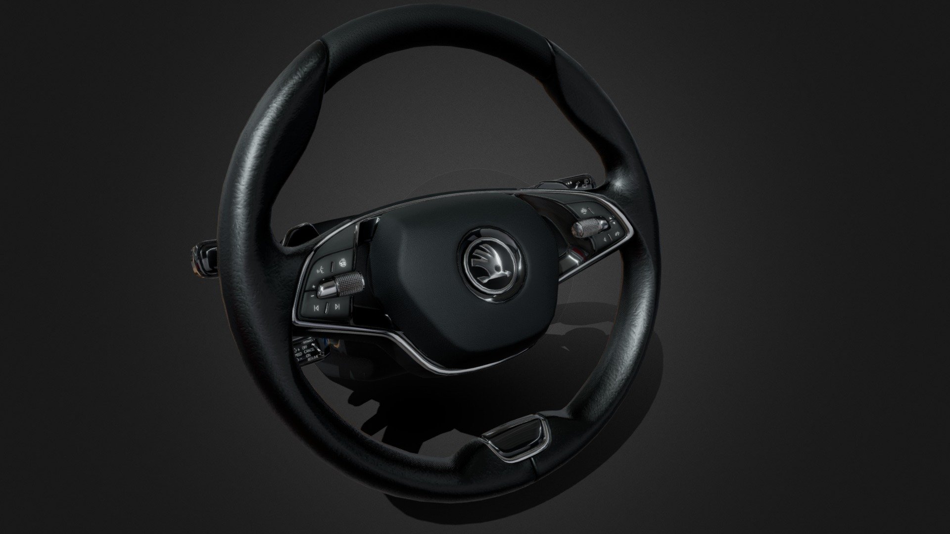 Hi!
This is the steering wheel of a Škoda car.
I made the model very detailed and so it fits into the interior for very accurate visualizations 3d model