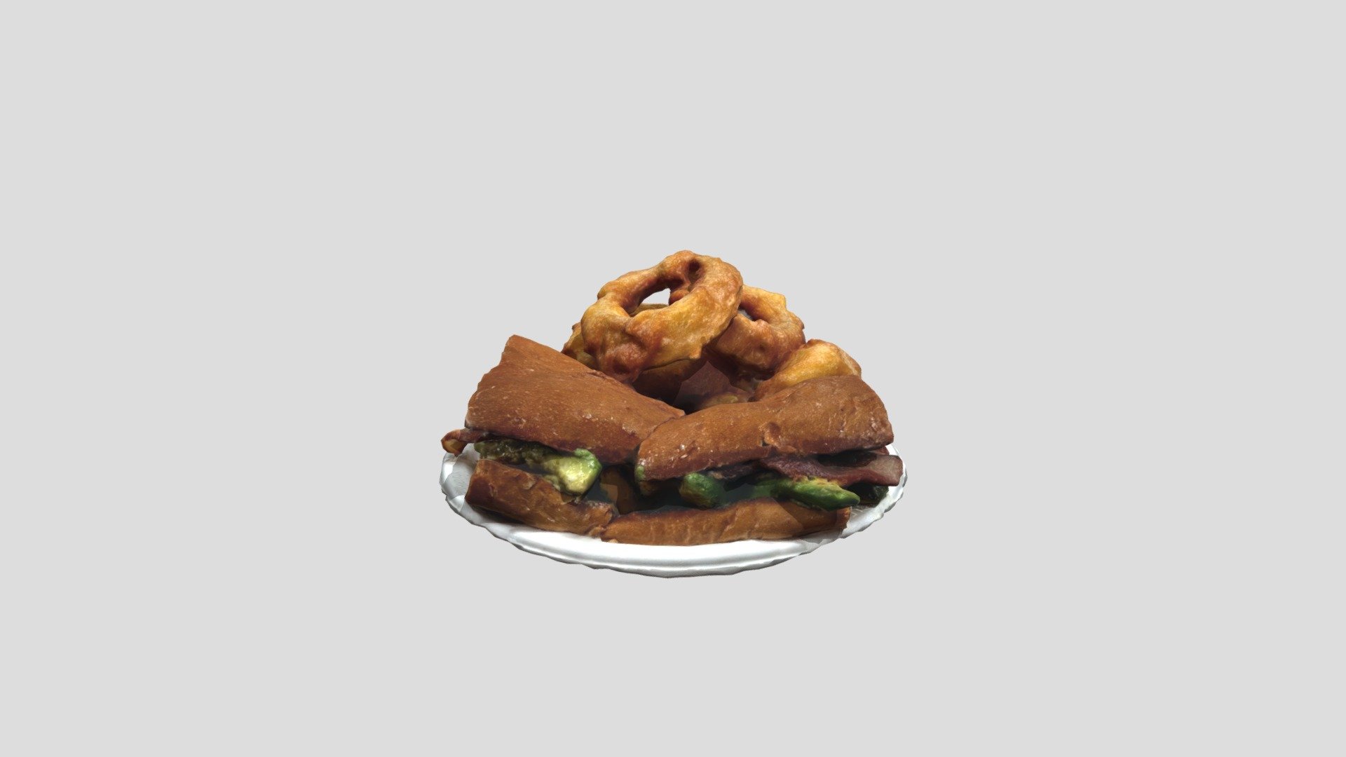 Grilled Chicken, Avocado Slices, Bacon, Garlic Aioli, American Cheese - Chicken And Avocado Sandwhich - Buy Royalty Free 3D model by Augmented Reality Marketing Solutions LLC (@AugRealMarketing) 3d model