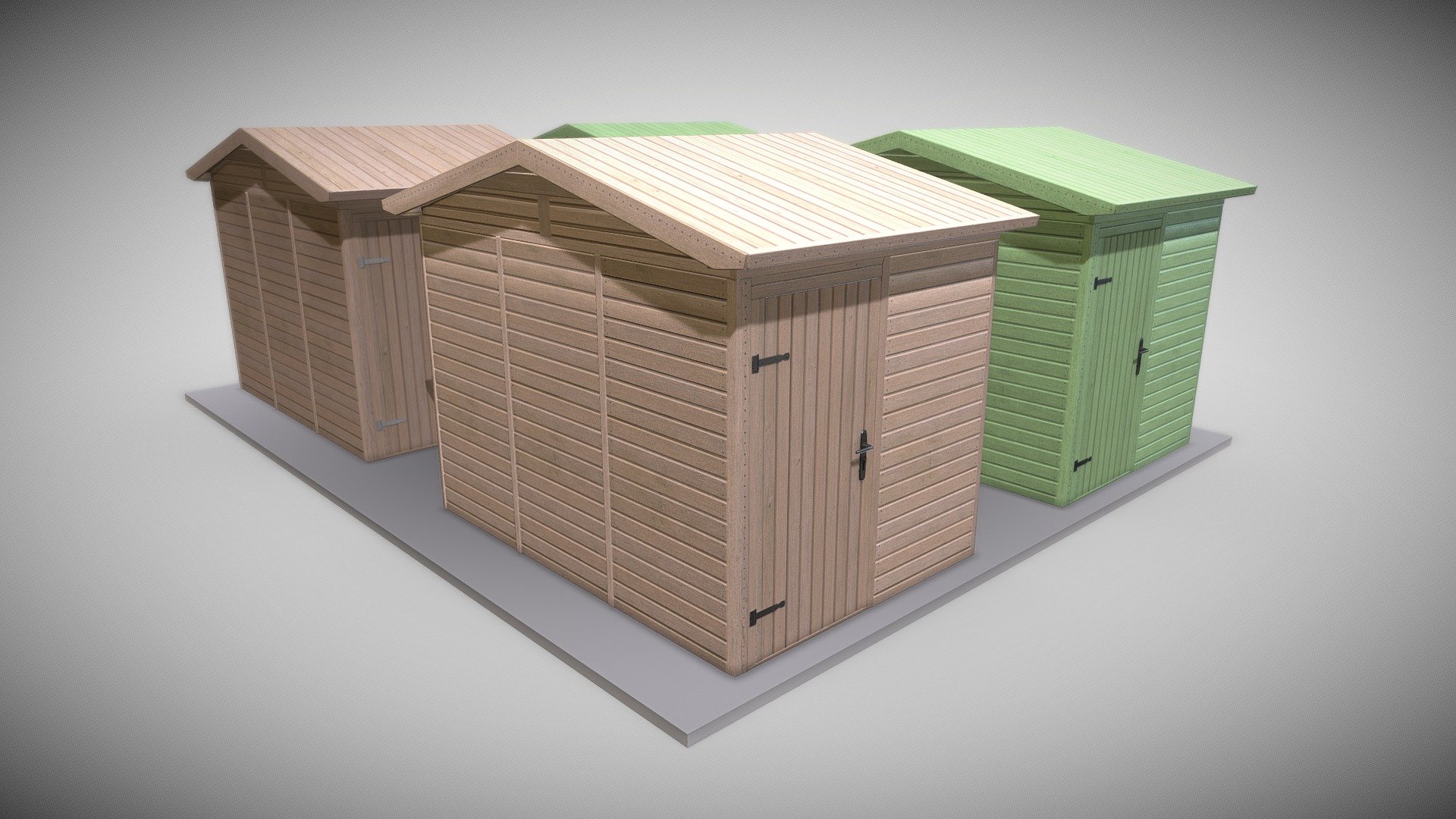 Here is a low-poly garden shed made of wood.




High-Poly Version (triangles 684.4k)





 - Wooden Garden Shed (Low-Poly Version) - Buy Royalty Free 3D model by VIS-All-3D (@VIS-All) 3d model