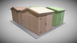Wooden Garden Shed (Low-Poly Version) wooden, garden, exterior, timber, shed, hut, shack, vis-all-3d, 3dhaupt, software-service-john-gmbh, house, home, building, garden-shed