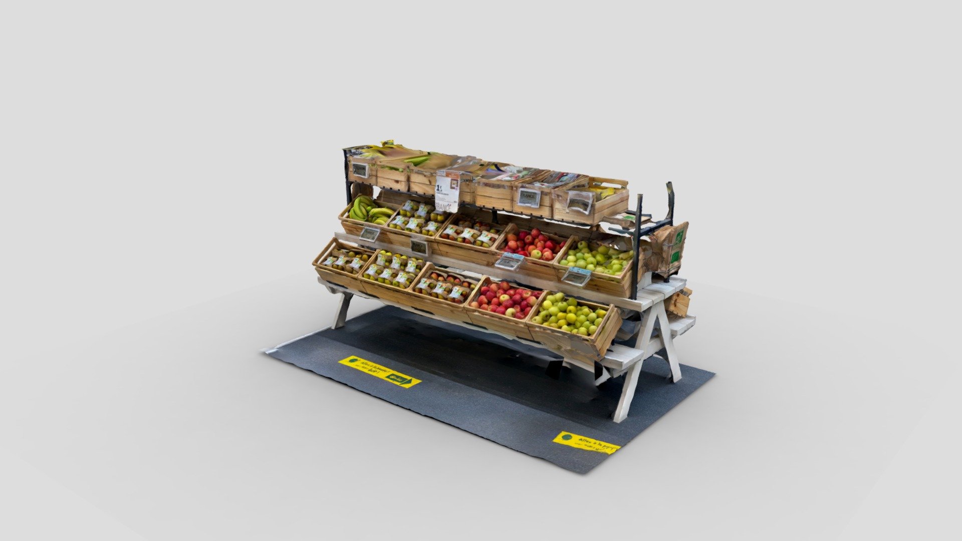 Scan of a Supermarket fruit stand.

Raw scan, not any cleaning process.

This model is distributed under the Creative Commons Attribution 3.0 license. Giving you permission to use, modify and share it for any purpose as long as you give appropriate credit 3d model
