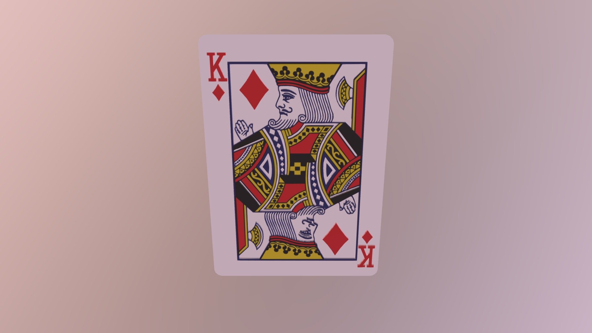 Poker King of Diamonds playing card - King of Diamonds - 3D model by Fakush 3d model