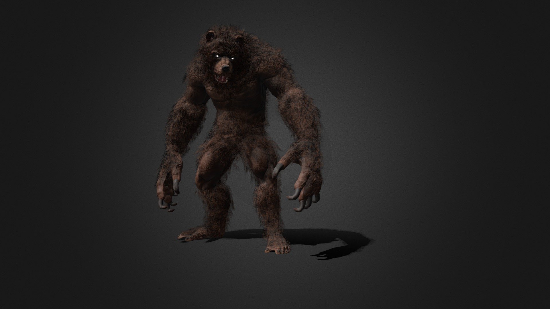 Low-poly model of the character Werebear
Suitable for games of different genre: RPG, strategy, first-person shooter, etc.
In the archive, the basic mesh (fbx and maya)

Textures pack two map 4096x4096 body and fur 2048

In the model it is desirable to use a shader with a two-sided display of polygons.

The model contains 32 animations
atack (x9)
walking(x3)
running (x4)
Straif LR (x2)
idle (x4)
death (x3)
get hit (x3)
jump
rage(x2)

faces 23881
verts 74166
tris 47478 - Werebear - Buy Royalty Free 3D model by dremorn 3d model