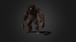 Werebear bear, beast, demon, killer, fur, game-ready, executioner, game-character, lican, low-poly-character, werebear, character, monster