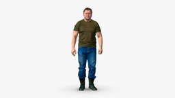 001532_Sturdy Steve pose, comfortable, natural, detailed, virtualreality, realistic, scanned, casual, neutral, sturdy, humanfigure, bluejeans, relaxed, 3dmodel, textured, lifelike, darkgreen, middleaged, wellproportioned