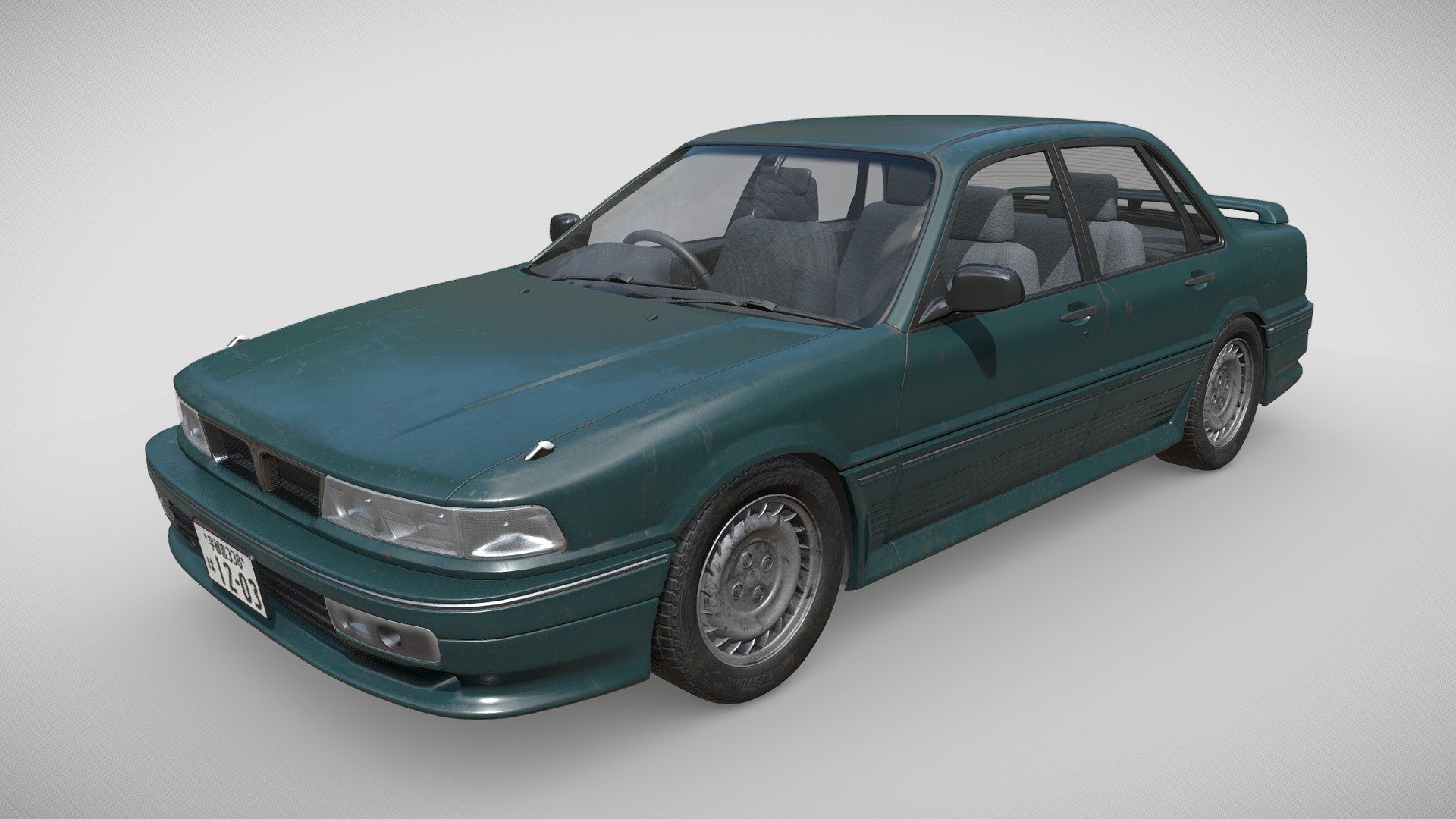 Mitsubishi Galant VI (1987-1992)
Game-ready midle-poly vehicle model. The model consists of 5 parts and has 5 texture sets - body, glass, bottom, parts, interior. Car body and other parts (exterior) have 4096p texture resolution. The rest of the texture has a resolution of 512/2048 pixels. PBR Texture.
ArtStation work page with this model - https://www.artstation.com/artwork/D5vy1E - Mitsubishi Galant 6 - Buy Royalty Free 3D model by Guantanamera 3d model