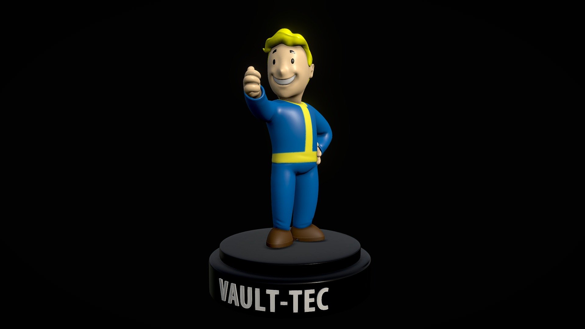 3d model of vault boy from the fallout saga, one of my favourites videogame franchises, hope you like it - Vault boy - 3D model by Sebastian Valenzuela (@Svalenzuela28) 3d model