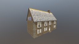 French House Stone Modular france, normandy, d-day, lowpoly, house, modular
