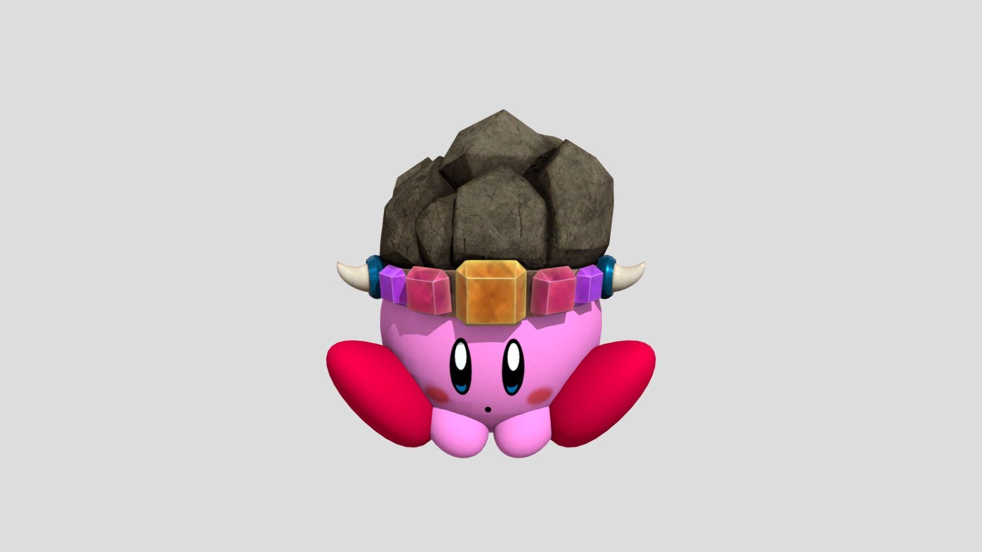Stone Kirby model with PBR properties 3d model