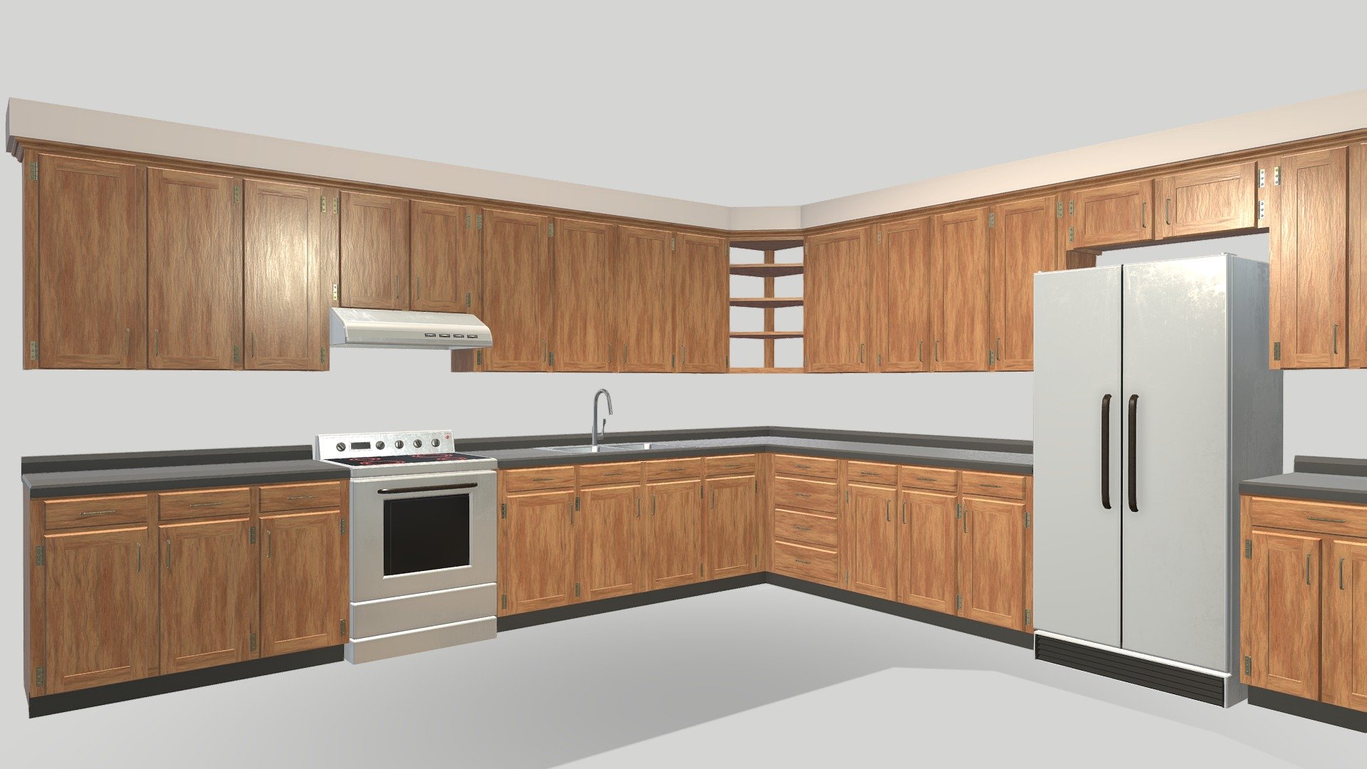 Kitchen Cabinets with Appliances - Kitchen Cabinets with Appliances - Buy Royalty Free 3D model by jimbogies 3d model