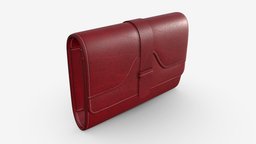 Leather Wallet for Women Red modern, red, style, rectangle, leather, money, fashion, bag, classic, wallet, strap, accessory, purse, holding, apparel, garments, 3d, pbr, banknone