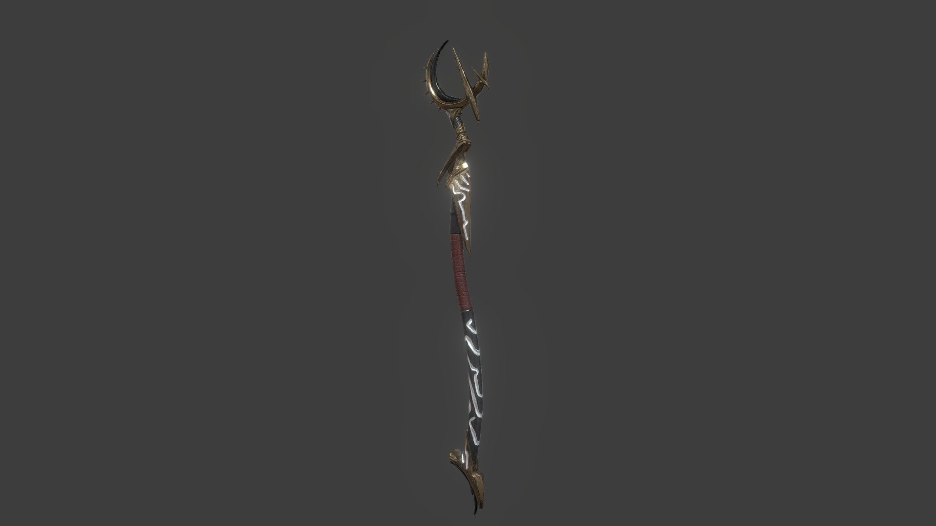 Staff based on a Roman Guro's concept art. 

Software used: Blender, Zbrush, Substance Painter.

Link to Roman Guro's art: https://www.artstation.com/artwork/lRVga - Crescent Moon Staff - Download Free 3D model by magiccc 3d model